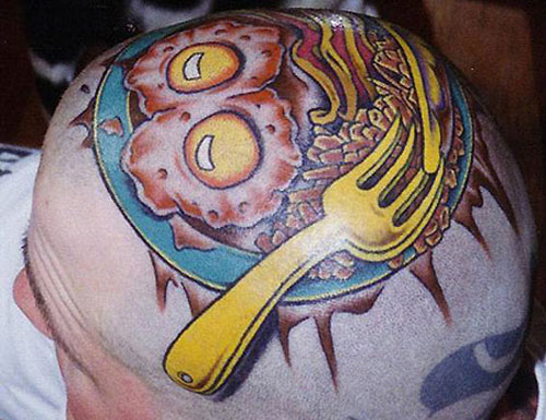 Breakfast Head Tattoo. More Food Tattoos at Oddee. Posted in: Food Stuff