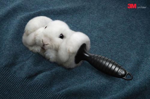 Rolled Rabbit Fur Lint Roller Advert