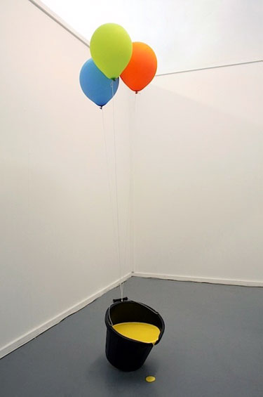 Bucket of Paint with Helium Balloons