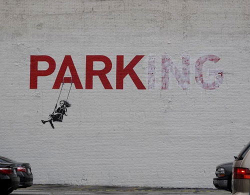 Banksy Park Swing Graffiti