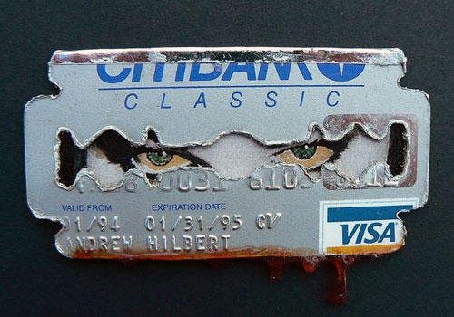 Melted Credit Card Art