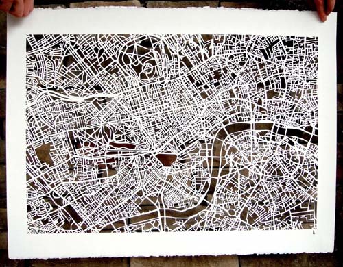 Hand-Cut London Street Map
