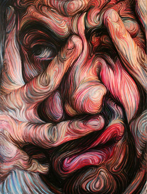 Swirl Portrait In Oil Pastels