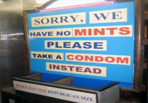 No Mints Sign, Please Take A Condom Instead