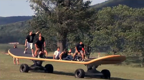 Riding A Giant Skateboard