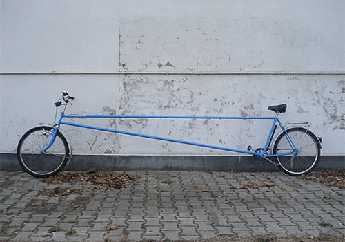 stretched bicycle frame