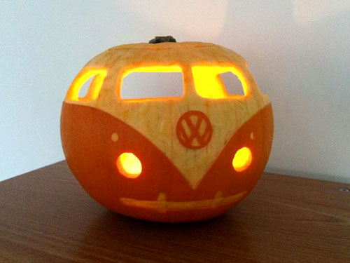 VW Camper Van Carved Pumpkin