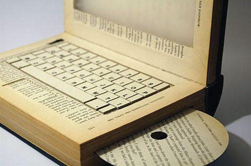 Computer Book Sculpture