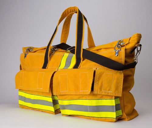 Hand-Crafted Bag Made From A Firefighters Turnout Coat
