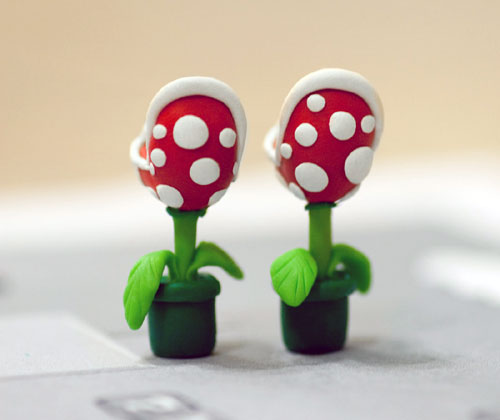 Mario Brothers Plant Earrings