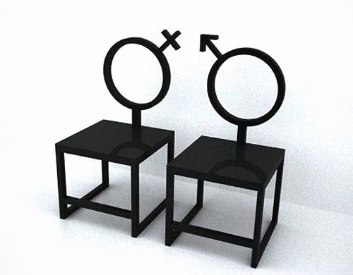 His And Her Gender Symbol Chairs