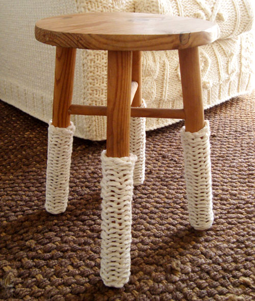 Hand Knit Chair Stool Leg Warmers