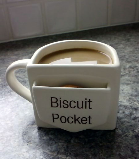 Coffee Cup With A Cookie Pocket