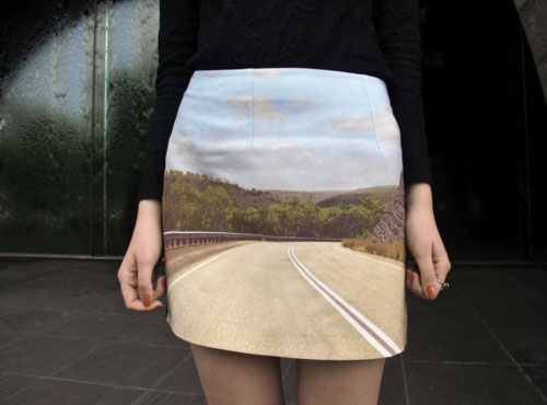 Blind Curve Road Scene Skirt