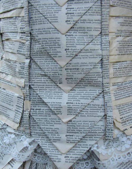 Woven Thesaurus Pages For Paper Dress