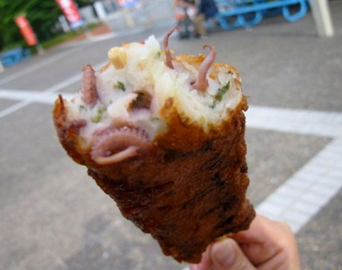 Deep Fried Breaded Squid On A Stick