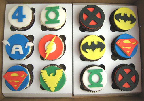 Superhero Logo Cupcakes