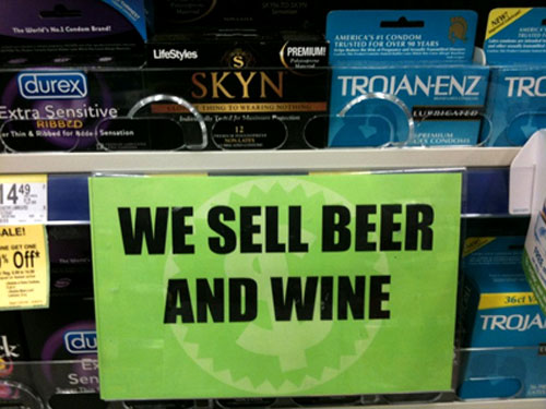 Product Matching Condoms With Beer and Wine