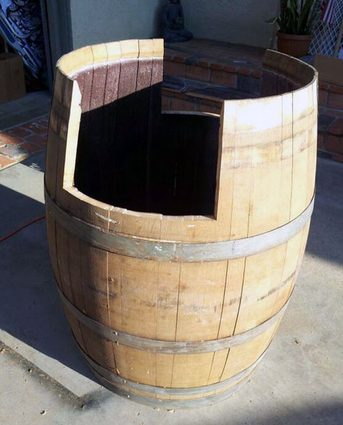 Wine Barrel Cut Out For Donkey Kong
