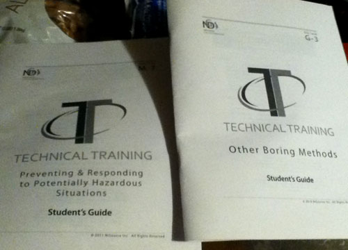Student Guide For Technical Training And Boring Methods