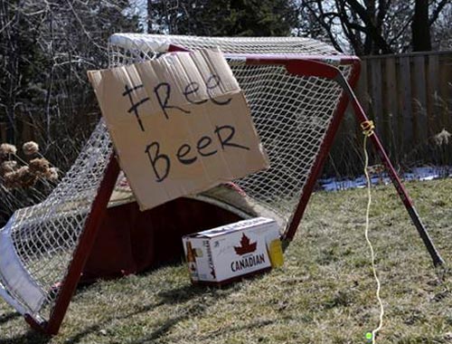 Hockey Net With Beer Trap A Canadian