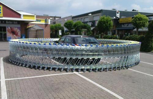 Parking Lot Shopping Cart Prank » Funny, Bizarre, Amazing Pictures & Videos