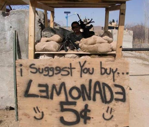 Funny Soldiers Lemonade Stand
