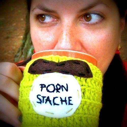 Mustache Coffee Mug Cozy Â» Funny, Bizarre, Amazing Pictures ...