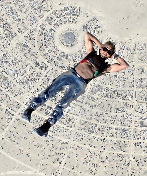 Skydiving Above Burning Man