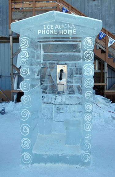 Ice Block Phone Booth
