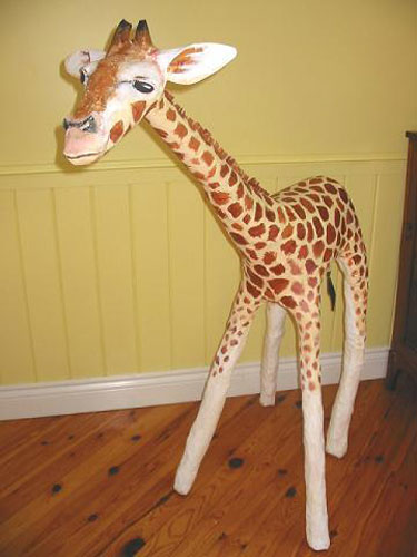 Four Feet Tall Paper Mache Giraffe Sculpture