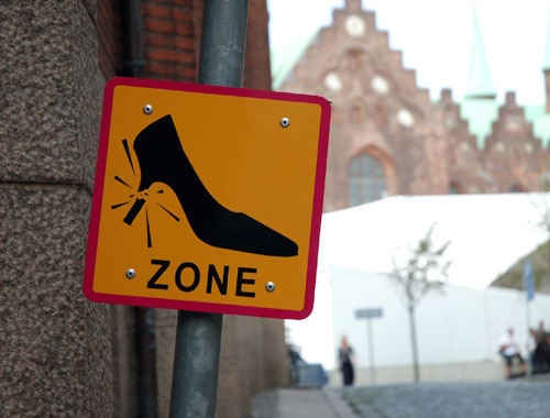 Broken Heel Zone Sign