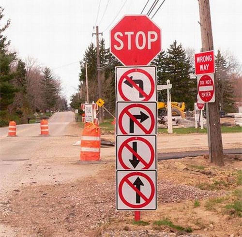Funny Construction Detour Signs