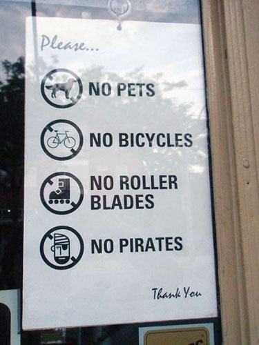 No Pirates Sign