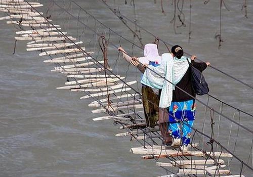 Hussaini Hanging Bridge in Passu Pakistan