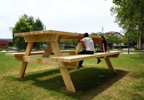 Giant Picnic Table At Square Saint-Exupery In Colomiers