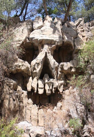 Hillside Skull Shaped Rocks